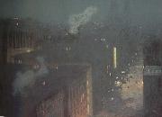 julian alden weir The Bridge:Nocturn (mk43) Spain oil painting artist